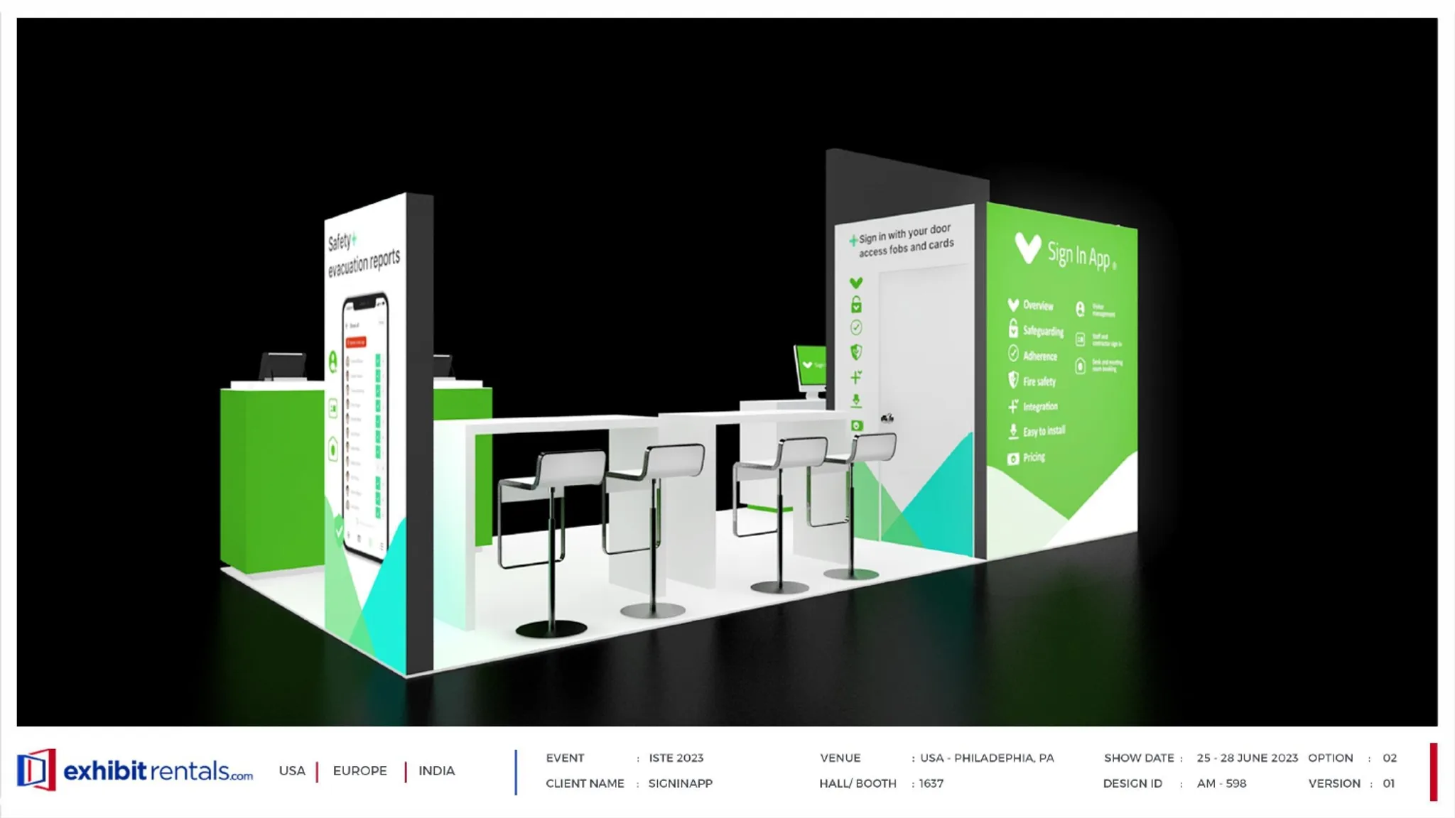 10x20 Peninsula booth design by Exhibit-Rentals